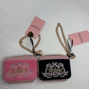 Juicy Couture Lovers Club Square Sip Card Case Zip-Around 🩷🖤